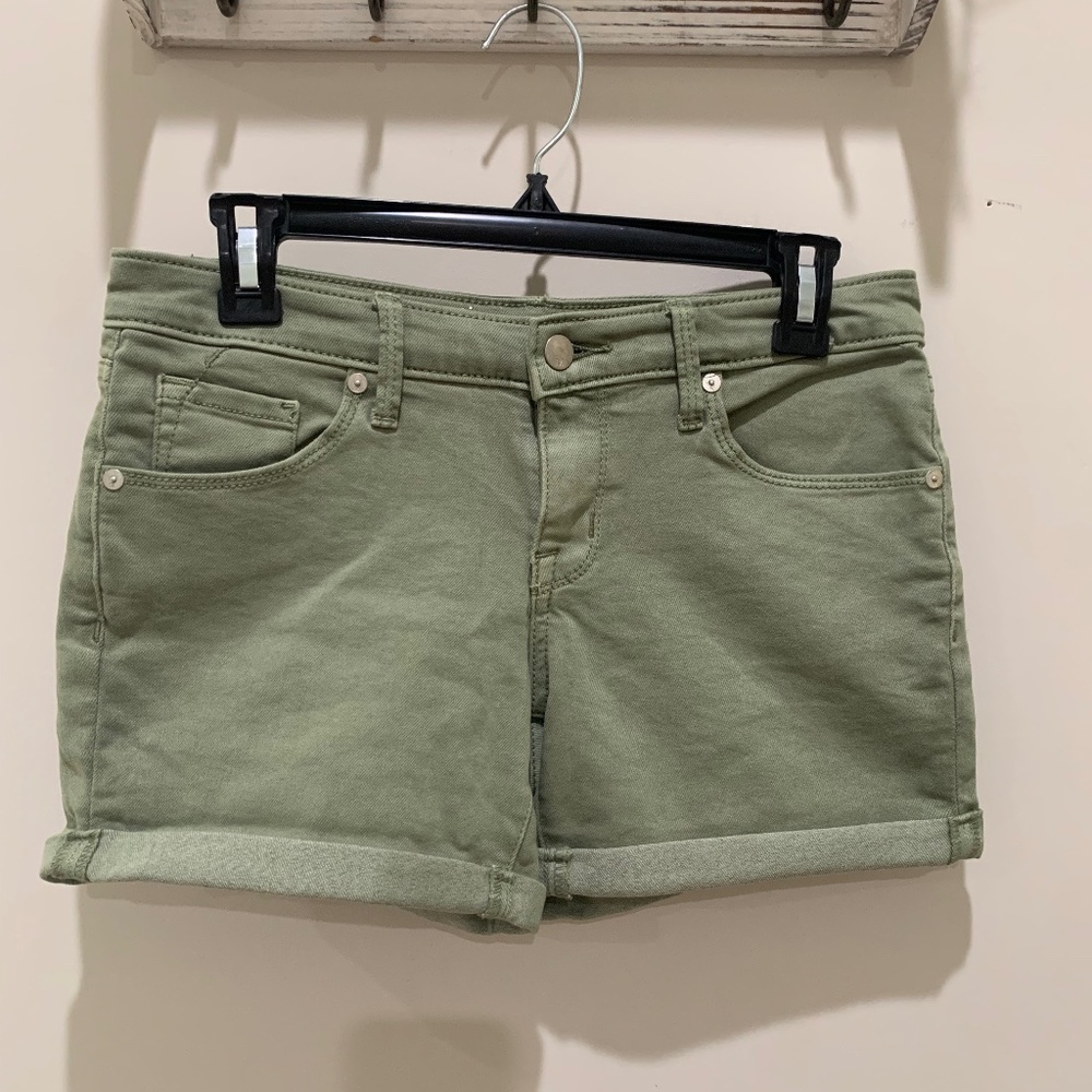 Dark Green Jean Shorts